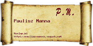 Paulisz Manna névjegykártya
